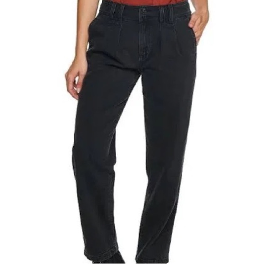 NWT Sonoma relaxed pleated front black jeans size 12 mom jeans High rise